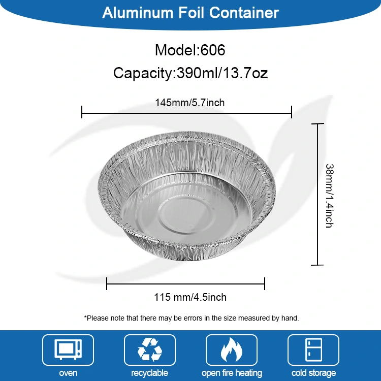 둥근 에어 프라이어 베이킹 트레이 실버 알루미늄 호일 컨테이너
