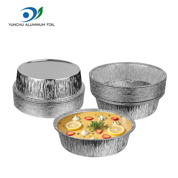 둥근 에어 프라이어 실버 알루미늄 호일 컨테이너 둥근 에어 프라이어 실버 알루미늄 호일 컨테이너