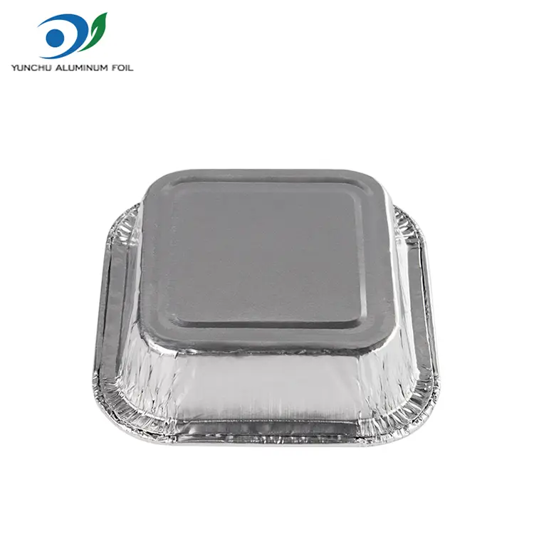 사각형 케이크 에어 프라이어 실버 알루미늄 호일 컨테이너 사각형 케이크 에어 프라이어 실버 알루미늄 호일 컨테이너