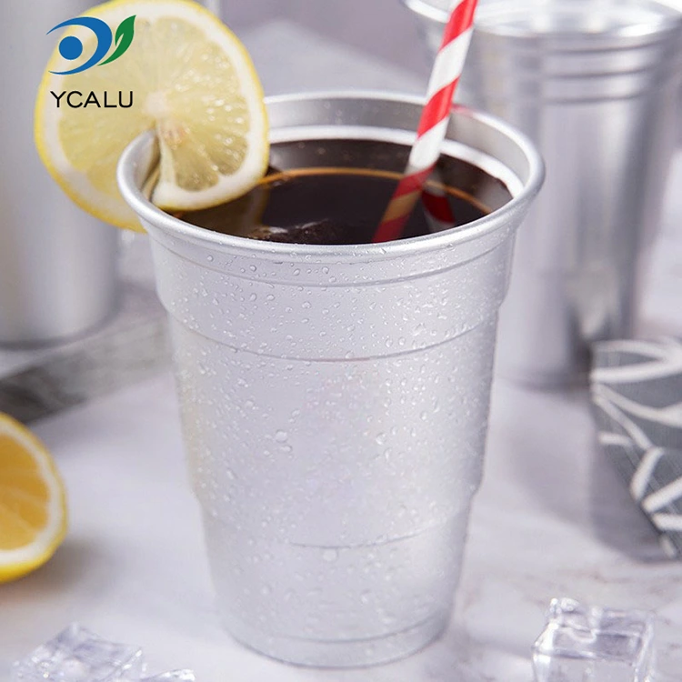 16oz 일회용 맞춤형 알루미늄 호일 음료 컵