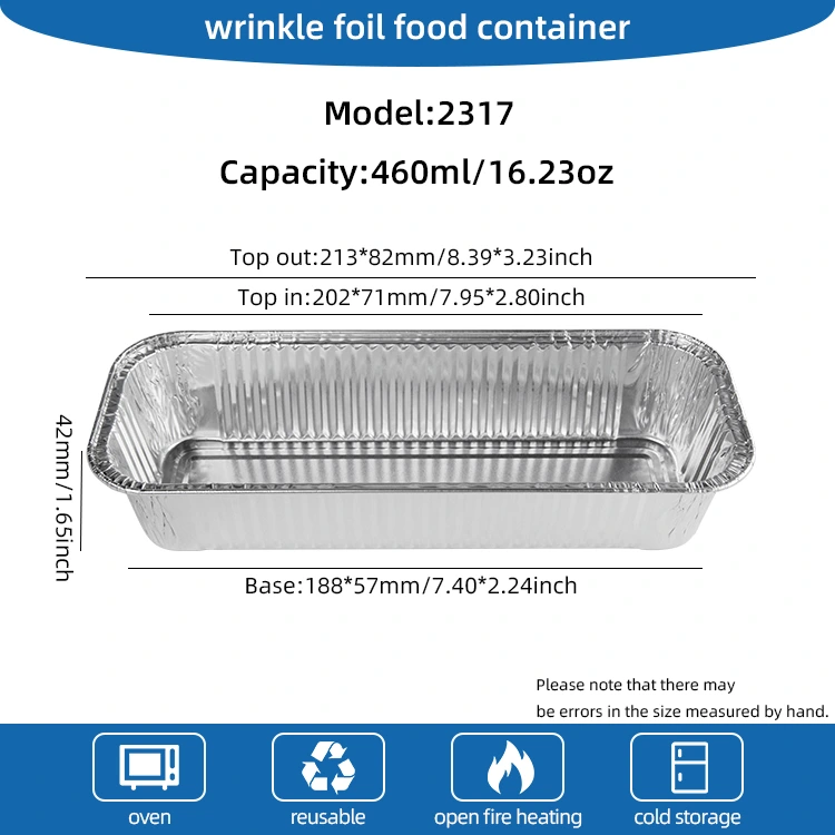 직사각형 바게트은 알루미늄 호일 용기