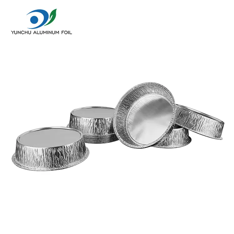 둥근 에어 프라이어 실버 알루미늄 호일 컨테이너