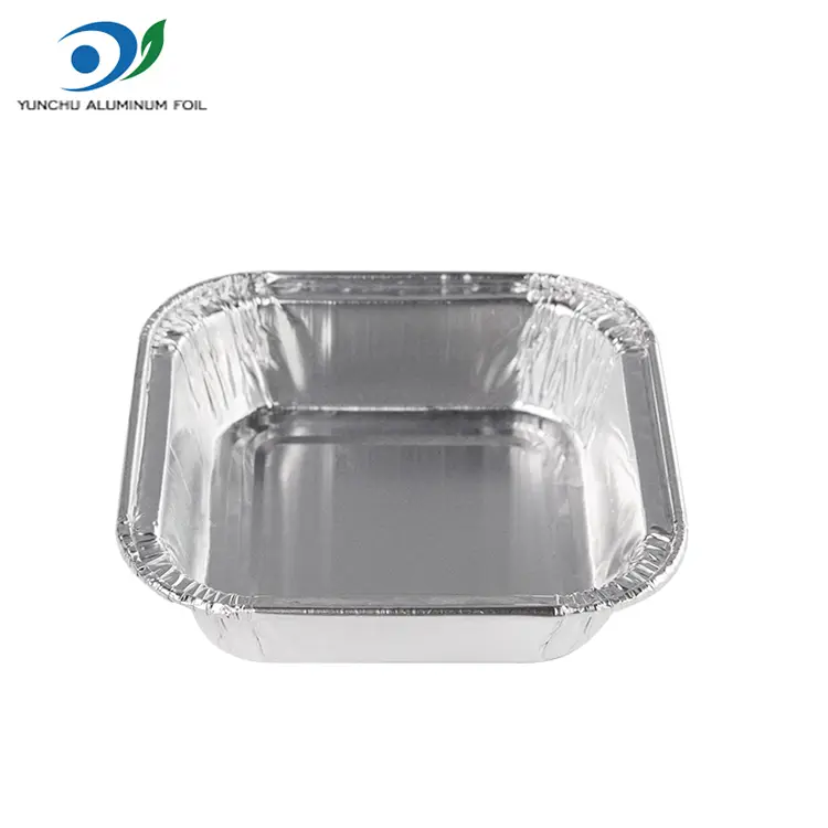 사각형 케이크 에어 프라이어 실버 알루미늄 호일 컨테이너