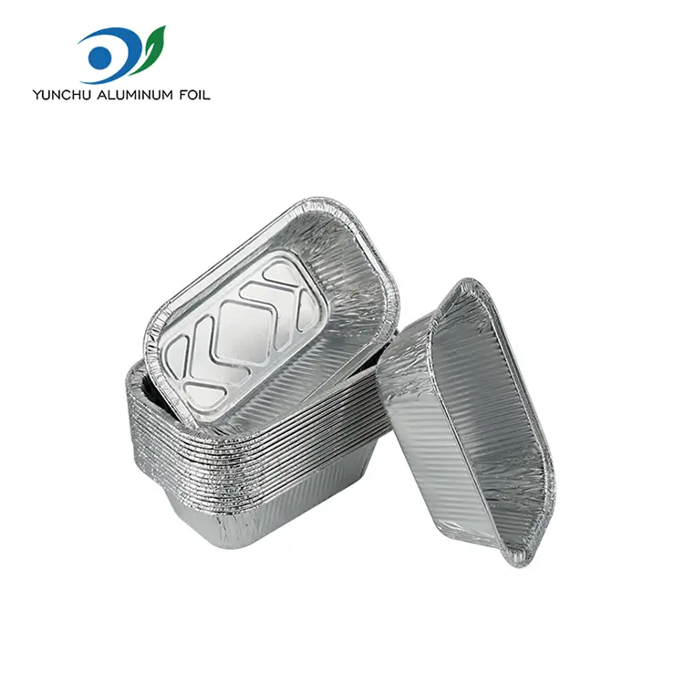 사각형 에어 프라이어 케이터링 실버 알루미늄 호일 컨테이너