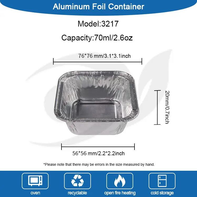 사각형 케이크 에어 프라이어 실버 알루미늄 호일 컨테이너