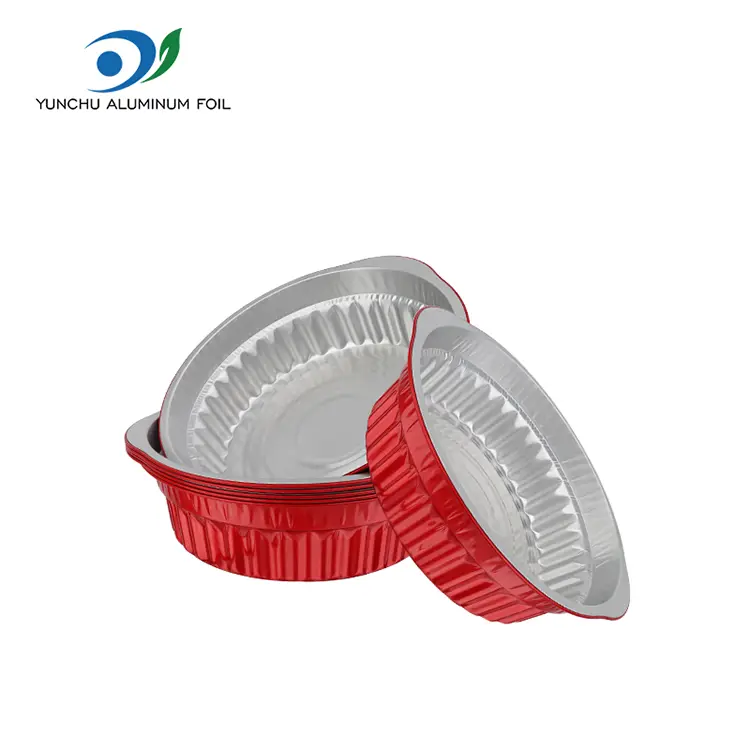 일회용 핫 포트 냄비 및 팬 레드 알루미늄 호일 용기