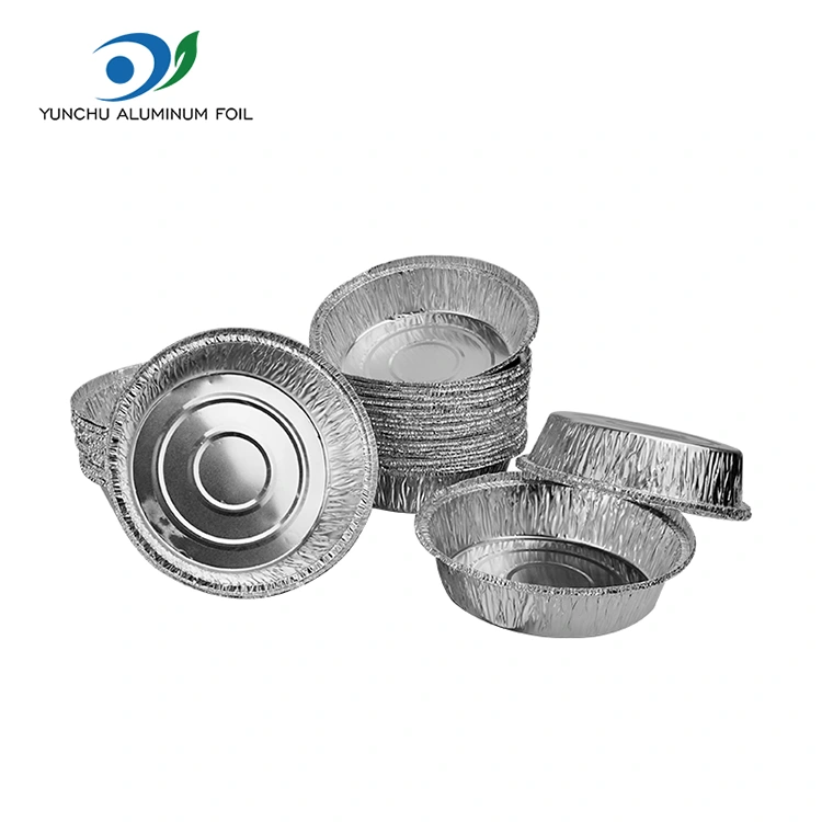 둥근 에어 프라이어 베이킹 트레이 실버 알루미늄 호일 컨테이너