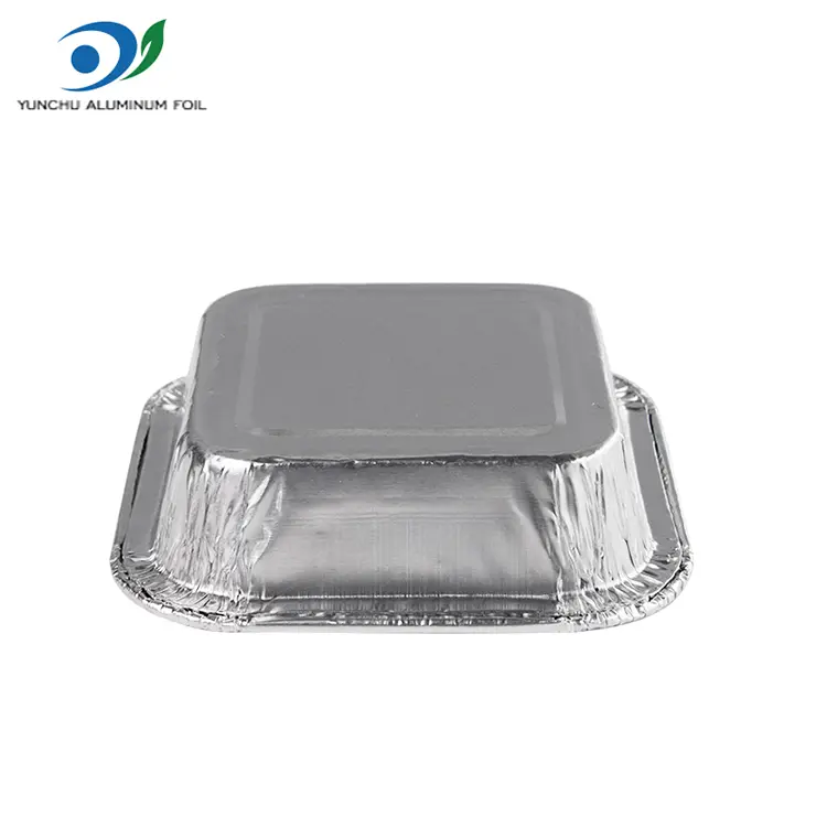 사각형 케이크 에어 프라이어 실버 알루미늄 호일 컨테이너