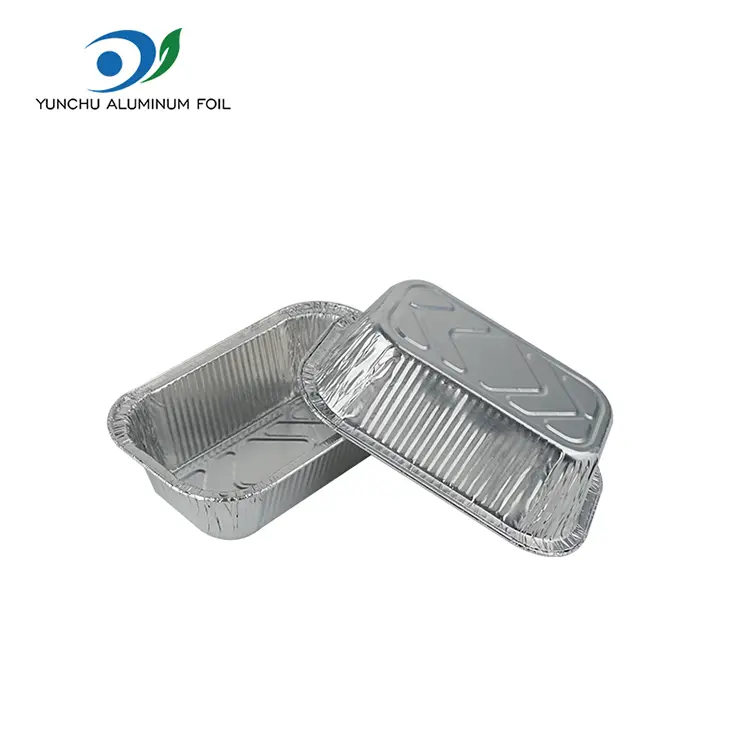 사각형 에어 프라이어 케이터링 실버 알루미늄 호일 컨테이너