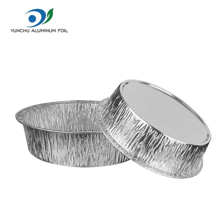 둥근 에어 프라이어 실버 알루미늄 호일 컨테이너