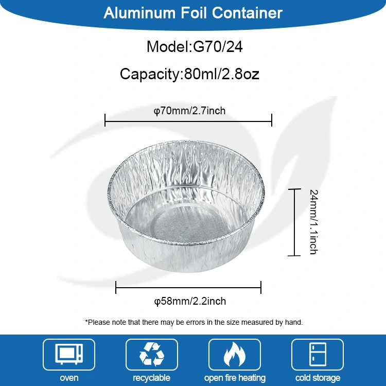 케이크 베이킹 컵 실버 알루미늄 호일 음식 용기