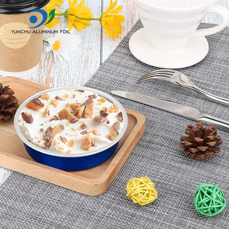 일회용 베이킹 패키징 라운드 스무드 월 알루미늄 호일 컨테이너