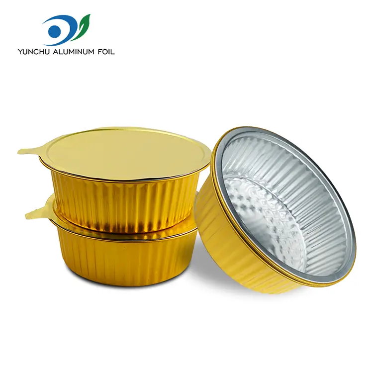 일회용 베이킹 트레이 둥근 알루미늄 호일 용기 일회용 베이킹 트레이 둥근 알루미늄 호일 용기