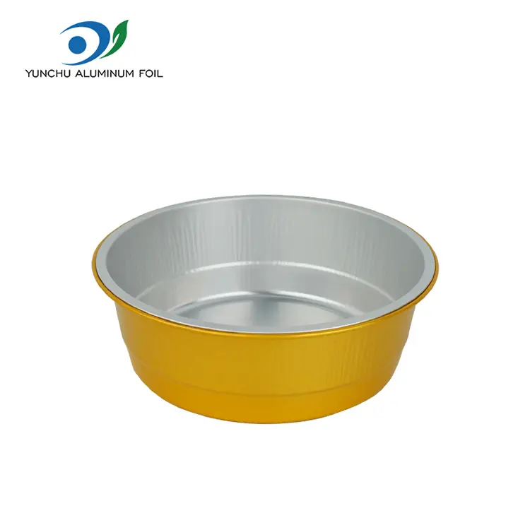일회용 황금 원형 알루미늄 호일 용기 일회용 황금 원형 알루미늄 호일 용기