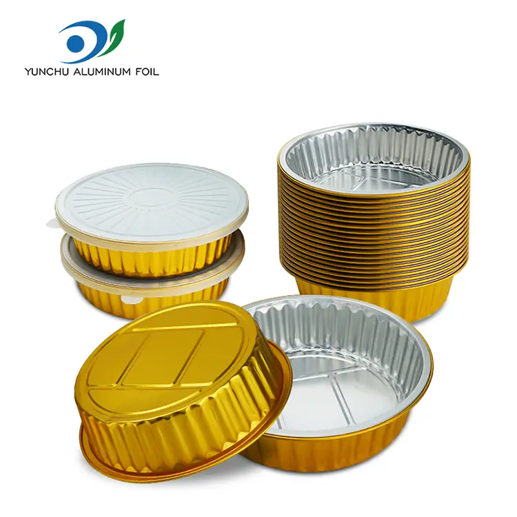 일회용 Gratin Golden Round 알루미늄 호일 용기