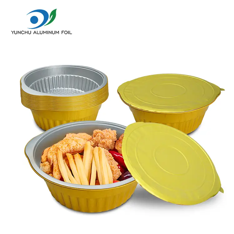 일회용 핫 포트 골든 둥근 알루미늄 호일 컨테이너 일회용 핫 포트 골든 둥근 알루미늄 호일 컨테이너