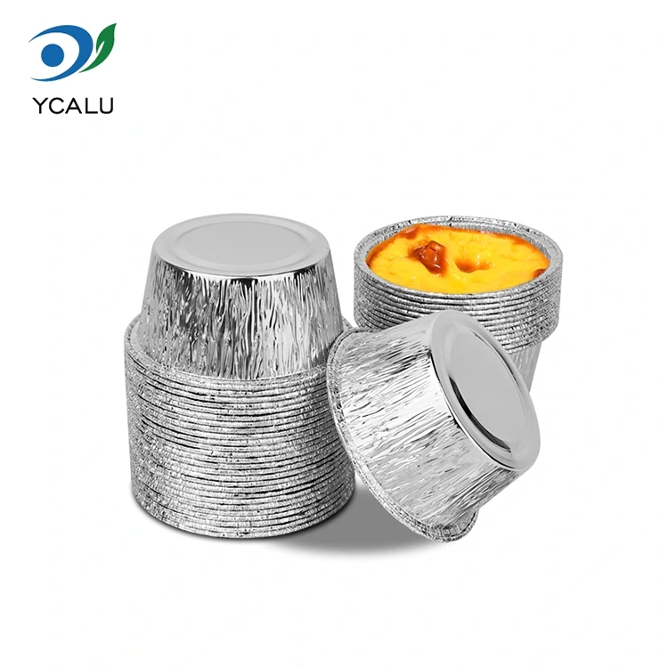 일회용 원형 케이크 트레이 실버 알루미늄 호일 용기