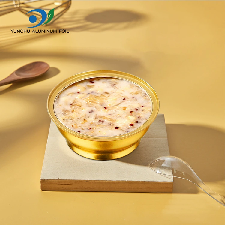 일회용 원형 테이크아웃 상자 작은 황금 그릇 알루미늄 호일 용기