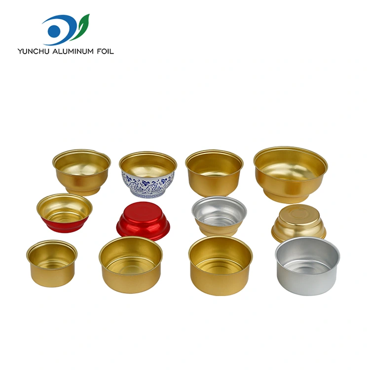 일회용 원형 테이크아웃 상자 작은 황금 그릇 알루미늄 호일 용기
