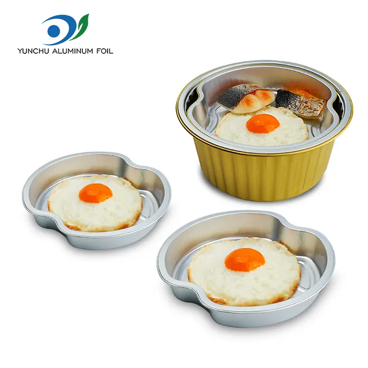 일회용 계층 테이크 아웃 둥근 알루미늄 호일 용기