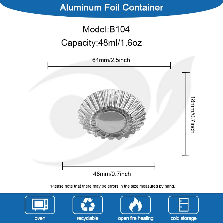에그 타르트 토스트 베이킹 실버 알루미늄 호일 식품 용기