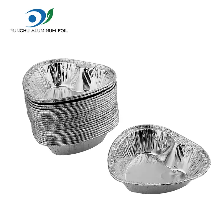 하트 모양 케이크 에어 프라이 실버 알루미늄 호일 용기