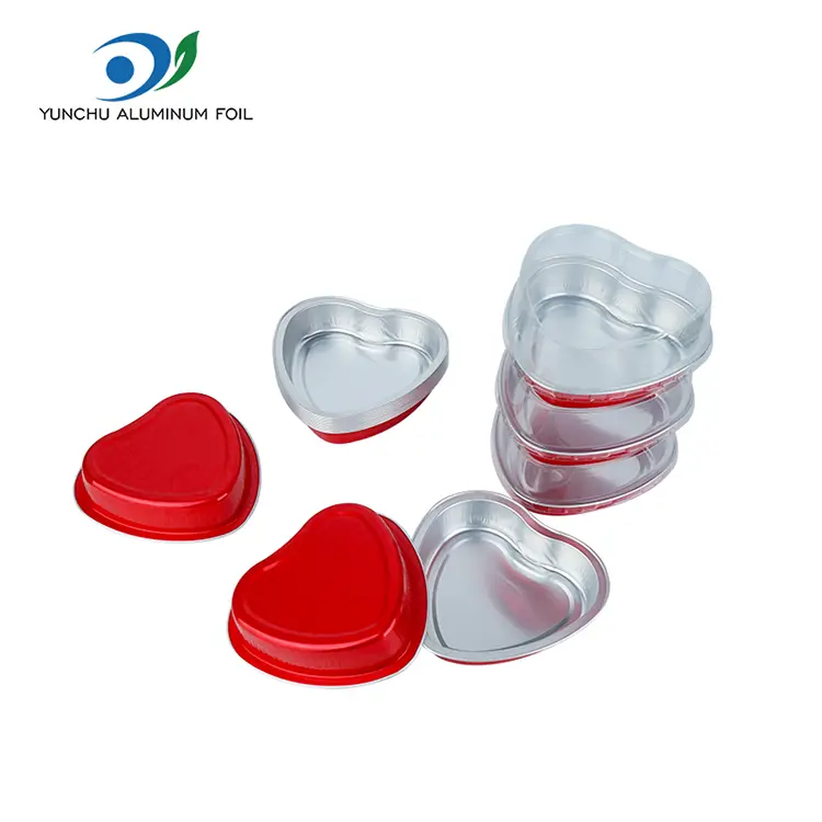 하트 모양의 케이크 베이킹 스무드 월 알루미늄 호일 용기 하트 모양의 케이크 베이킹 스무드 월 알루미늄 호일 용기