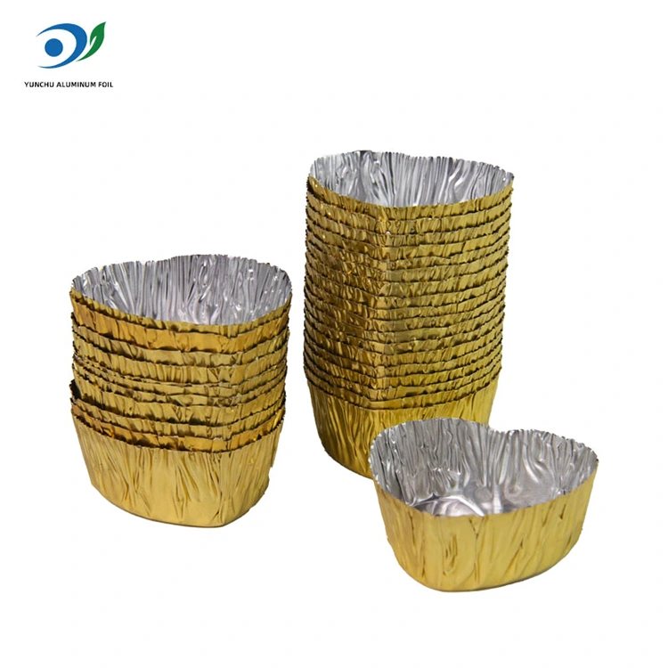 하트 모양의 미니 베이크 실버 알루미늄 호일 식품 용기 하트 모양의 미니 베이크 실버 알루미늄 호일 식품 용기