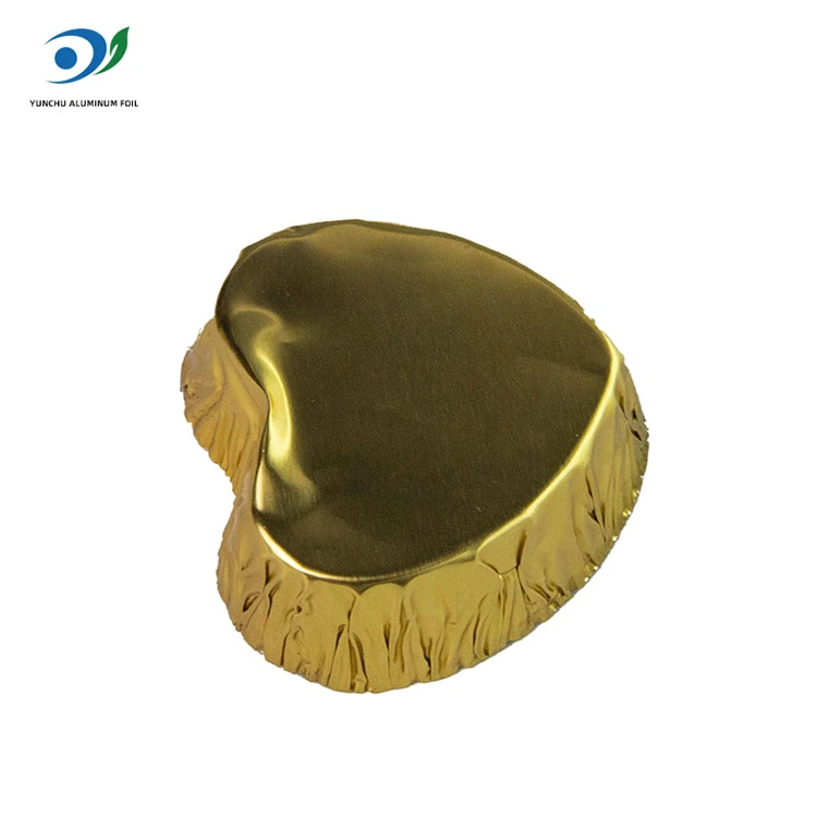 하트 모양의 미니 베이크 실버 알루미늄 호일 식품 용기