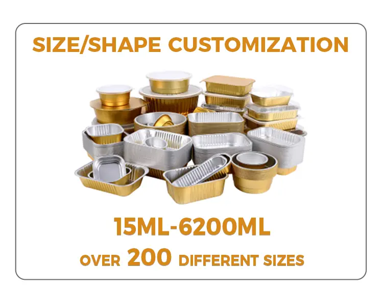 Disposable sealed takeaway gold Aluminum Foil Containers