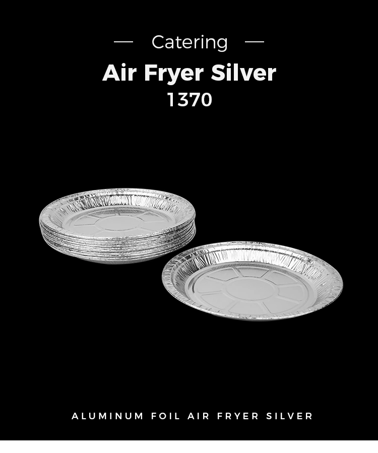 Round air fryer pizza Silver Aluminum Foil Containers