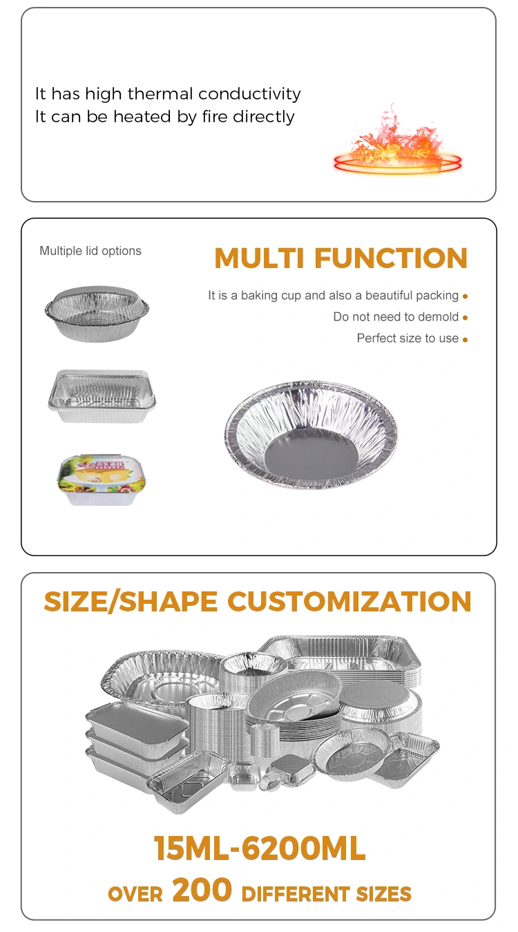 Round tart tray Silver Aluminum Foil Food Container 