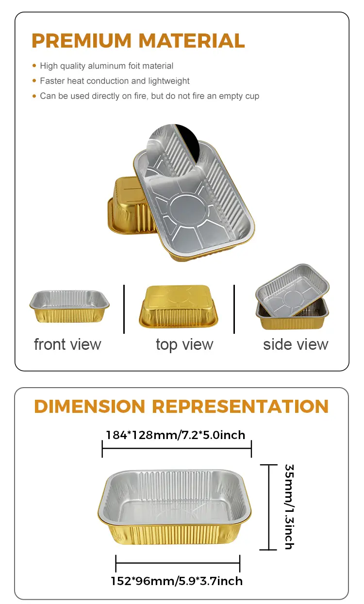 Disposable barbecue takeaway Aluminum Foil Containers