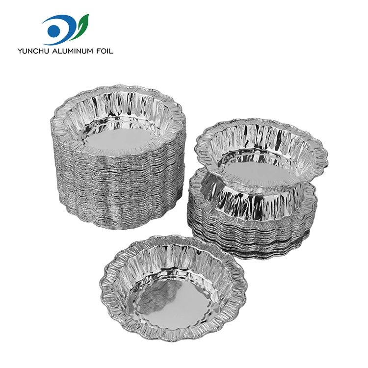 레이스 라운드 베이킹 케이크 실버 알루미늄 호일 용기