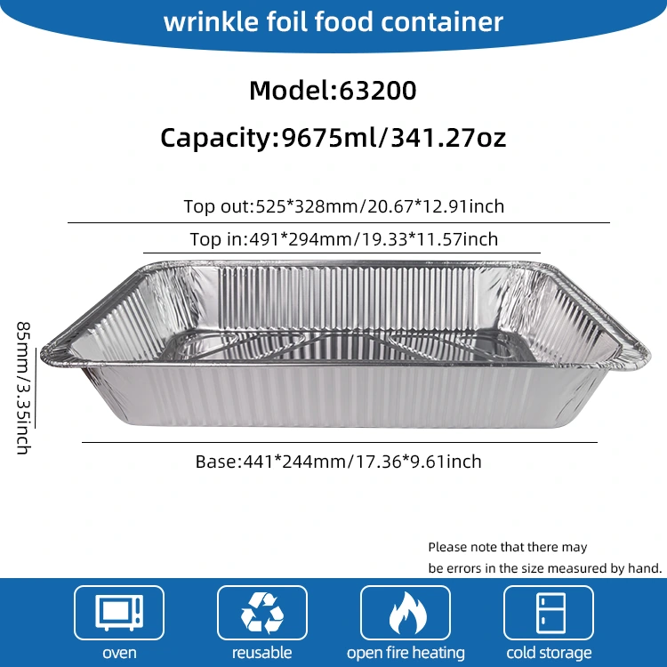 대용량 실외 베이킹 트레이 실버 알루미늄 호일 컨테이너