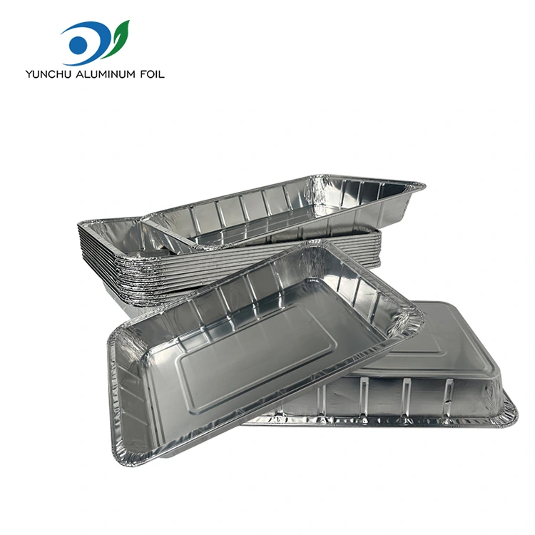 큰 구운 생선 테이크 아웃 실버 알루미늄 호일 용기