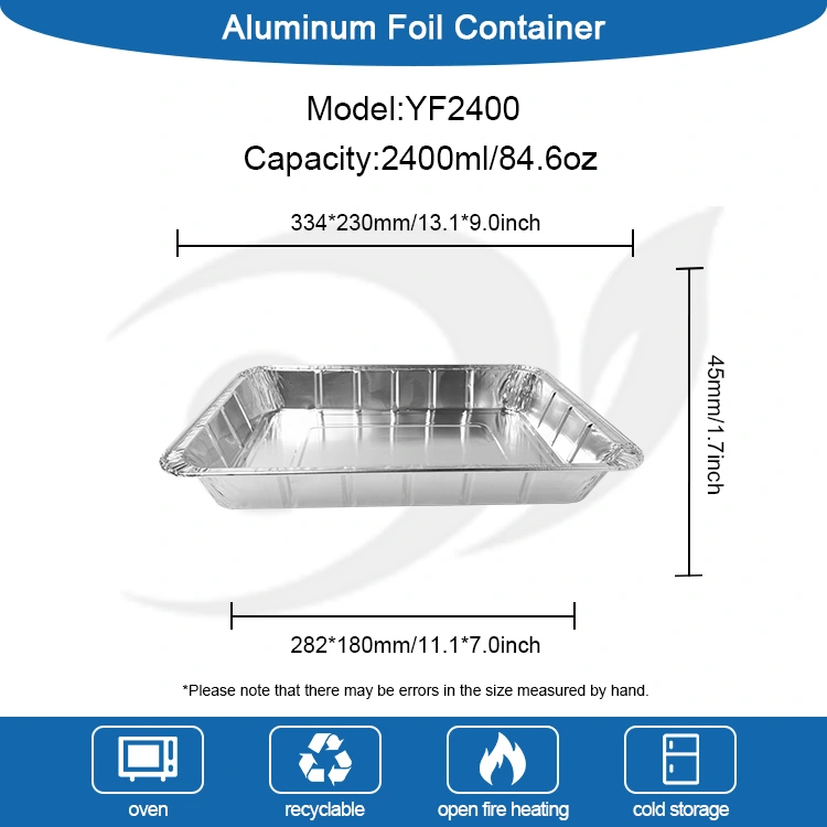큰 구운 생선 테이크 아웃 실버 알루미늄 호일 용기