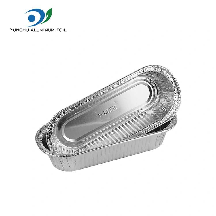 타원형 공기 프라이어 베이킹 실버 알루미늄 호일 용기