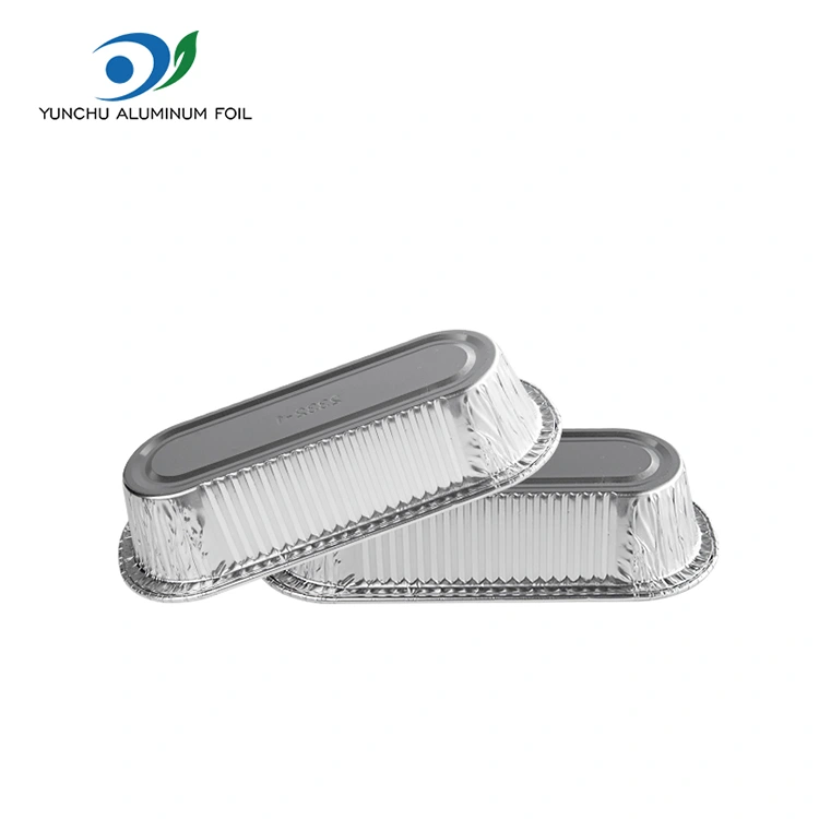 타원형 공기 프라이어 베이킹 실버 알루미늄 호일 용기