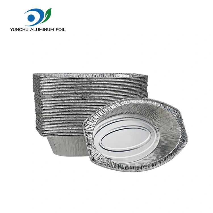 타원형 구운 빵 실버 알루미늄 호일 용기