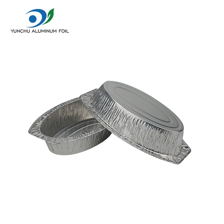 타원형 구운 빵 실버 알루미늄 호일 용기