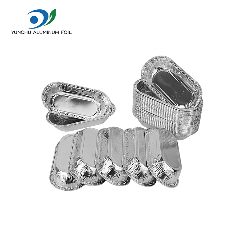 타원형 로스트 실버 알루미늄 호일 식품 용기 타원형 로스트 실버 알루미늄 호일 식품 용기