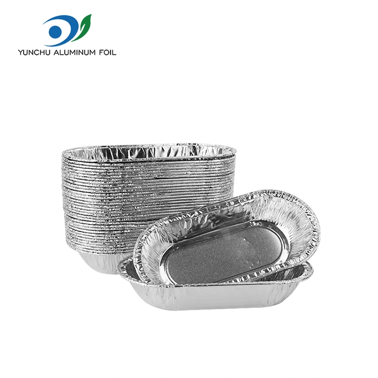 타원형 로스트 실버 알루미늄 호일 식품 용기