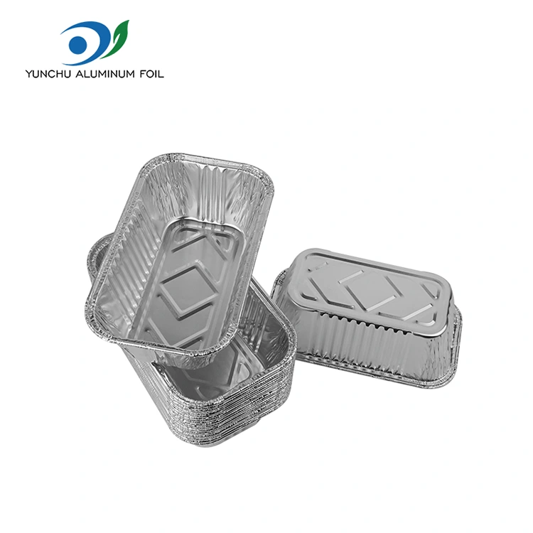 직사각형 에어 프라이어 그릴 실버 알루미늄 호일 용기 직사각형 에어 프라이어 그릴 실버 알루미늄 호일 용기