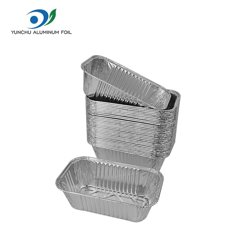 직사각형 에어 프라이어 그릴 실버 알루미늄 호일 용기