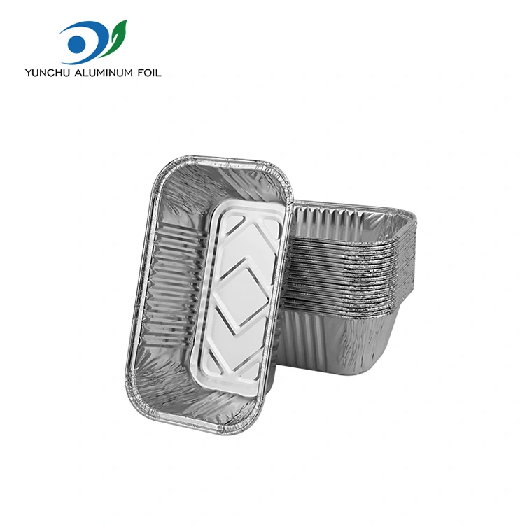 직사각형 에어 프라이어 그릴 실버 알루미늄 호일 용기