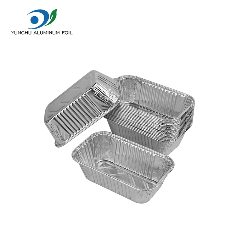 직사각형 에어 프라이어 그릴 실버 알루미늄 호일 용기