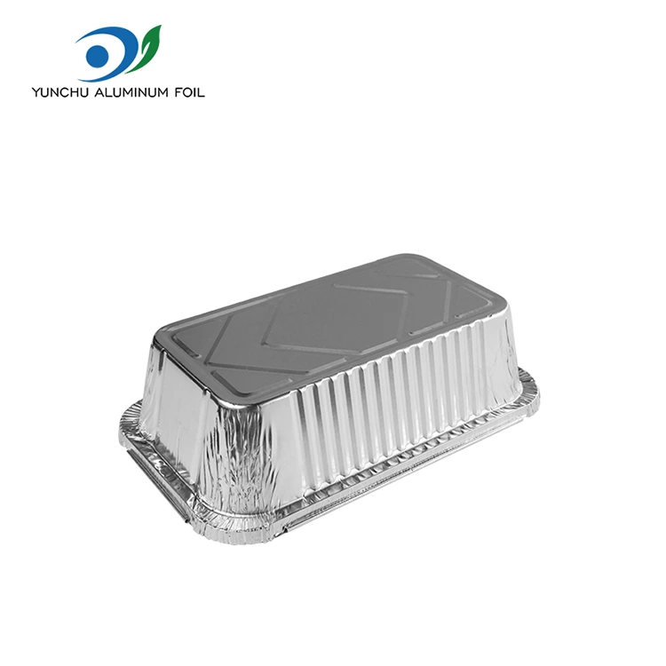 직사각형 에어 프라이어 포장 실버 알루미늄 호일 용기