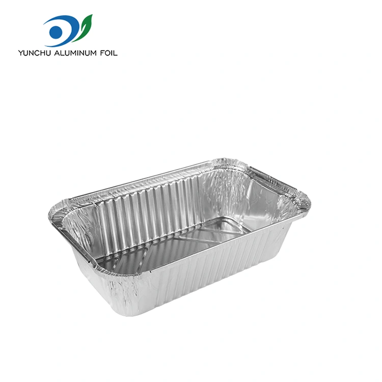 직사각형 에어 프라이어 포장 실버 알루미늄 호일 용기