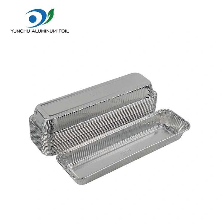 직사각형 빵 에어 프라이 실버 알루미늄 호일 용기